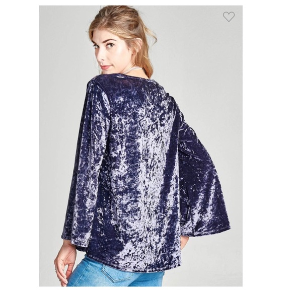 🌺2/$35 sale embroidered crushed velvet top - Picture 3 of 7